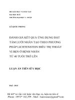 Đánh giá kết quả ứng dụng đặt tấm lưới nhân tạo theo phương pháp lichtenstein điều trị thoát vị bẹn ở bệnh nhân từ 40 tuổi trở lên 