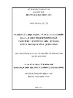 Nghiên cứu hiện trạng và đề xuất giải pháp quản lý chất thải rắn sinh hoạt tại khu du lịch phong nha   kẻ bàng, huyện bố trạch, tỉnh quảng bình