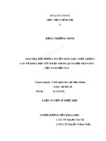 Đào tạo, bồi dưỡng nguồn nhân lực chất lượng cao về khoa học kỹ thuật trong quân đội nhân dân việt nam hiện nay