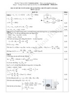 Đáp án đề thi tuyển sinh lớp 10 môn Vật Lý 2014