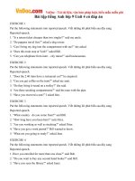 Bài tập tiếng Anh lớp 9 Unit 4: Learning A Foreign Language có đáp án