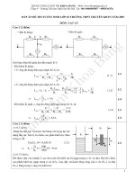 Đáp án đề thi tuyển sinh lớp 10 môn Vật Lý 2007