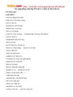 Từ vựng tiếng Anh lớp 10 Unit 1: A Day in The Life of..