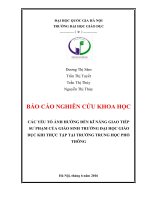 CÁC YẾU TỐ ẢNH HƯỞNG ĐẾN KĨ NĂNG GIAO TIẾP  SƯ PHẠM CỦA GIÁO SINH TRƯỜNG ĐẠI HỌC GIÁO DỤC KHI THỰC TẬP TẠI TRƯỜNG TRUNG HỌC PHỔ THÔNG