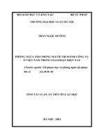 Phòng ngừa tội chống người thi hành công vụ ở việt nam trong giai đoạn hiện nay