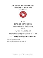 Vai trò của chính phủ trong việc ổn định nền kinh tế vĩ mô và liên hệ thực tiễn Việt Nam