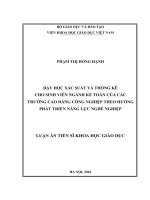 Dạy học xác suất và thống kê cho sinh viên ngành kế toán của các trường cao đẳng công nghiệp theo hướng phát triển năng lực nghề nghiệp