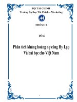 Phân tích khủng hoảng nợ công hy lạp và bài học cho việt nam
