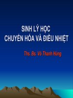 SINH lý học CHUYỂN hóa và điều NHIỆT