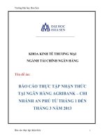 Báo cáo thực tập nhận thức báo cáo thực tập nhận thức tại ngân hàng agribank – chi nhánh an phú 