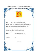 BÀI TẬP LỚN PHÂN TÍCH THIẾT KẾ HỆ THỐNG: lập thời khóa biểu cho trường Đại Học Công Nghiệp Hà Nội