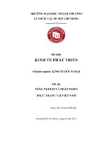 Nông nghiệp và phát triển, thực trạng tại Việt Nam và giải pháp