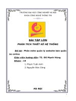 BÀI TẬP LỚN PHÂN TÍCH THIẾT KẾ HỆ THỐNG: Phần mềm quản lý website bán quần áo online