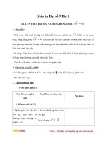 Giáo án Đại số 9 chương 1 bài 2: Căn thức bậc hai và hằng đẳng thức