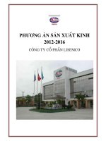 PHƯƠNG ÁN SẢN XUẤT KINH DOANH 2012 -1016 CÔNG TY CỔ PHẦN LISEMCO