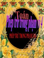 Bài giảng Toán 1 chương 2 bài 4: Phép trừ trong phạm vi 4