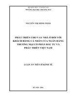 Phát triển cho vay nhà ở đối với khách hàng cá nhân của Ngân hàng Thương mại cổ phần Đầu tư và Phát triển Việt Nam