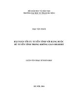 Bài toán tối ưu tuyến tính với ràng buộc bù tuyến tính trong không gian hilbert 