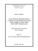 Quản trị quan hệ khách hàng cá nhân tại chi nhánh ngân hàng NNPTNT tỉnh đăklăk