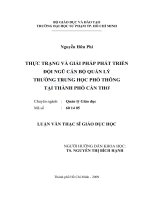 Thực trạng và giải pháp phát triển đội ngũ cán bộ quản lý trường trung học phổ thông tại thành phố cần thơ 