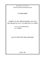 Nghiên cứu quá trình chế biến cao lanh Phú Thọ để sản xuất các hợp chất của nhôm