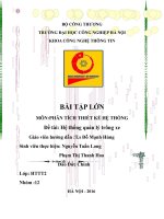 BÀI TẬP LỚN PHÂN TÍCH THIẾT KẾ HỆ THỐNG: Hệ thống quản lý trông xe