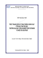 Thực trạng quản lý hoạt động giảng dạy ở trung tâm tin học trường đại học công nghiệp TP  hồ chí minh và một số giải pháp 