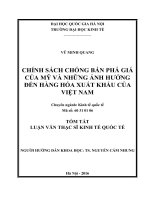 Chính sách chống bán phá giá của mỹ và những ảnh hưởng đến hàng hóa xuất khẩu của việt nam