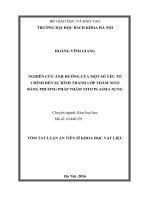 Nghiên cứu ảnh hưởng của một số yếu tố chính đến sự hình thành lớp thấm nitơ bằng phương pháp thấm nitơ plasma xung (TT)