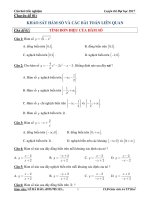 Trac nghiem Toan  TINH DON DIEU HAM SO 2016