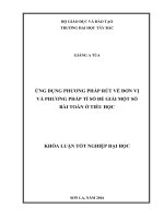 Ứng dụng phương pháp rút về đơn vị và phương pháp tỉ số để giải một số bài toán ở tiểu học 