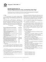 Tiêu chuẩn ASTM A 999 : Standard Specification for General Requirements for Alloy and Stainless Steel Pipe