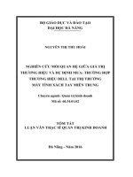 Nghiên cứu mối quan hệ giữa giá trị thương hiệu và dự định mua trường hợp thương hiệu DELL, tại thị trường máy tính xách tay miền trung