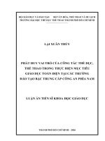 Phát huy vai trò của công tác thể dục, thể thao trong thực hiện mục tiêu giáo dục toàn diện tại các Trường đào tạo bậc Trung cấp Công an phía nam