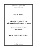 ĐẢM BẢO AN SINH XÃ hội TRÊN địa BÀN THÀNH PHỐ đà NẴNG