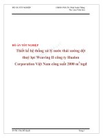 Thiết kế hệ thống xử lý nước thải xưởng dệt thuỷ lực Weaving II công ty Hualon Corporation Việt Nam công suất 2000 m3/ngđ