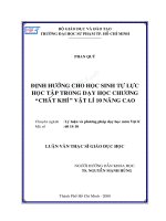 Định hướng cho học sinh tự lực học tập trong dạy học chương chất khí   vật lý 10 nâng cao 