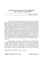 GIẢNG dạy các môn lý LUẬN CHÍNH TRỊ   THỰC TRẠNG và GIẢI PHÁP  
