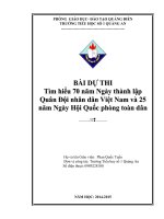 BÀI dự THI tìm HIỂU “70 năm ngày thành lập quân đội nhân dân việt nam