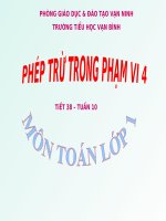 Bài giảng Toán 1 chương 2 bài 4: Phép trừ trong phạm vi 4