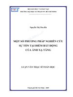 Một số phương pháp nghiên cứu sự tồn tại điểm bất động của ánh xạ tăng 