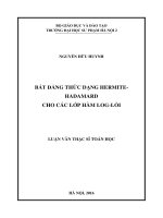 Bất đẳng thức dạng hermite handamard cho các lớp hàm log  lồi 