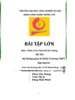 BÀI TẬP LỚN PHÂN TÍCH THIẾT KẾ HỆ THỐNG: Hệ thống quản lý Điểm Trường THPT Ngô Quyền