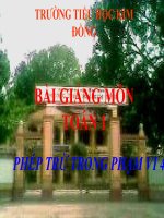 Bài giảng Toán 1 chương 2 bài 4: Phép trừ trong phạm vi 4