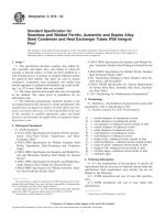 Tiêu chuẩn ASTM A 1012 – 02 Standard Specification for Seamless and Welded Ferritic, Austenitic and Duplex Alloy Steel Condenser and Heat Exchanger Tubes With Integral Fins