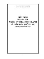 KỸ THUẬT MÁY LẠNH VÀ ĐIỀU HÒA KHÔNG KHÍ