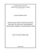 Đánh giá thực trạng và đề xuất giải pháp thu gom, vận chuyển rác thải sinh hoạt theo hướng xã hội hóa tại thành phố bắc ninh 