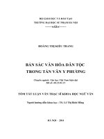 LUẬN VĂN THẠC SĨ  NGỮ VĂN: BẢN SẮC VĂN HÓA DÂN TỘC  TRONG TẢN VĂN Y PHƯƠNG