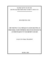Chủ trương và sự chỉ đạo của đảng bộ công an tỉnh nghệ an đối với phong trào toàn dân bảo vệ an ninh tổ quốc từ năm 2005 đến năm 2013 