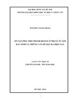 Tín ngưỡng thờ thành hoàng ở thị xã từ sơn – bắc ninh và những vấn đề đặt ra hiện nay 